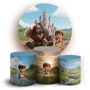 KIT Redondo e Trio Sublimado 3D - Davi E Golias