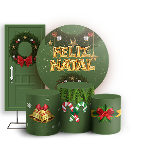 KIT Redondo Trio e Faixa Sublimado 3D - Natal