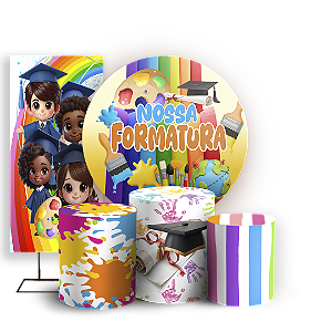 KIT Redondo Trio e Faixa Sublimado 3D - Formatura Abc