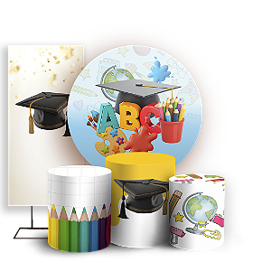 KIT Redondo Trio e Faixa Sublimado 3D - Formatura Abc