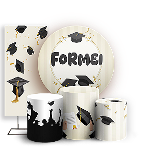 KIT Redondo Trio e Faixa Sublimado 3D - Formatura Abc