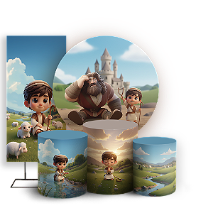 KIT Redondo Trio e Faixa Sublimado 3D - Davi E Golias