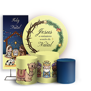 KIT Redondo Trio e Faixa Sublimado 3D - Natal