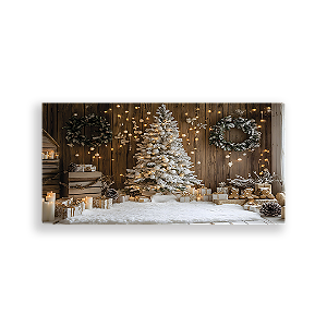 Painel Retangular Sublimado 3D - Fundo Fotografico Natal