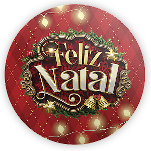 Painel Redondo Sublimado 3D - Natal