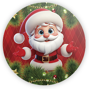 Painel Redondo Sublimado 3D - Natal