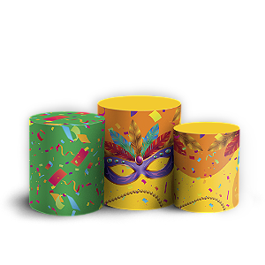 Trio Cilindro Sublimado 3D - Carnaval