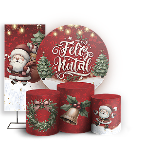 KIT Redondo Trio e Faixa Sublimado 3D - Natal