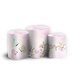 Trio Cilindro Sublimado - Floral