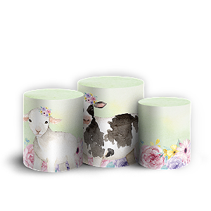 Trio Cilindro Sublimado - Fazendinha