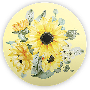 Painel Redondo Sublimado - Floral