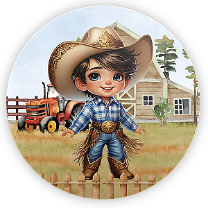 Painel Redondo Sublimado - Fazendinha