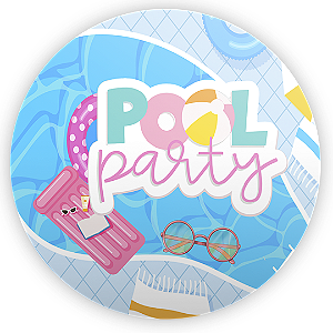 Painel Redondo Sublimado - Pool Party