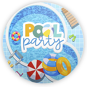 Painel Redondo Sublimado - Pool Party