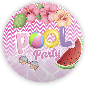 Painel Redondo Sublimado - Pool Party