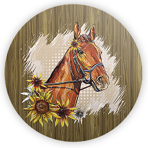 Painel Redondo Sublimado - Cavalo