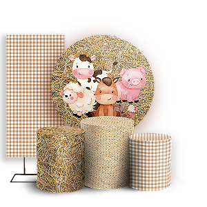 KIT Redondo Trio e Faixa Sublimado - Fazendinha