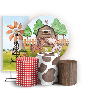 KIT Redondo Trio e Faixa Sublimado - Fazendinha