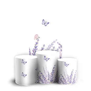 Faixa Lateral e Trio Cilindro Sublimado - Floral Lavanda