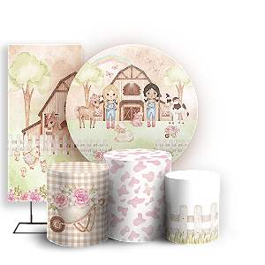 KIT Redondo Trio e Faixa Sublimado - Fazendinha