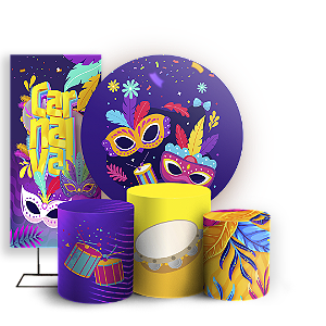 KIT Redondo Trio e Faixa Sublimado - Carnaval