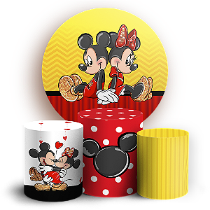 KIT Redondo e Trio Sublimado - Mickey E Minnie