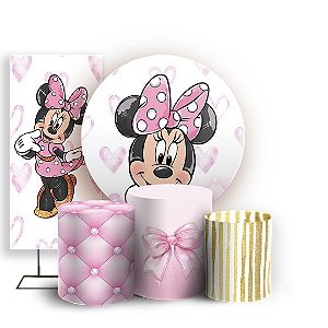 KIT Redondo Trio e Faixa Sublimado - Mickey-E-Minnie