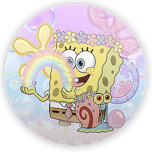 Painel Redondo Sublimado - Bob Esponja