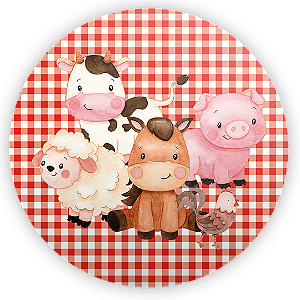 Painel de Mesa Sublimado 3D - Fazendinha