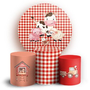 KIT Redondo e Trio Sublimado - Fazendinha