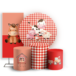 KIT Redondo Trio e Faixa Sublimado - Fazendinha