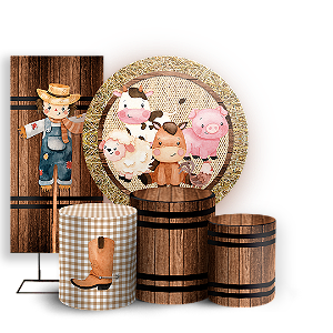 KIT Redondo Trio e Faixa Sublimado - Fazendinha