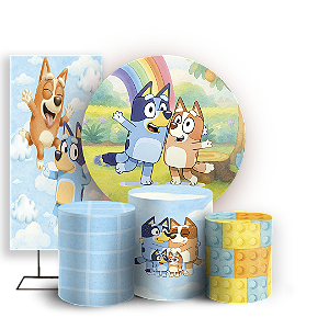 KIT Redondo Trio e Faixa Sublimado - Bluey