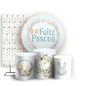 KIT Redondo Trio e Faixa Sublimado - Pascoa