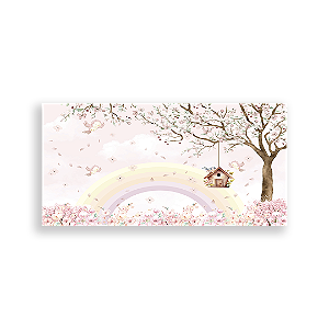 Painel Retangular Sublimado - Floral Jardim Passaro