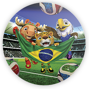 Painel Redondo Sublimado - Copa Do Mundo