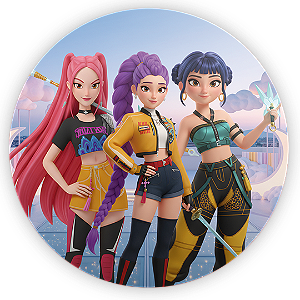 Painel Redondo Sublimado - Guerreiras do Kpop