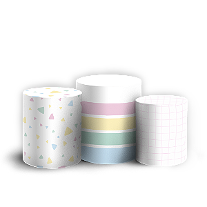 Trio Cilindro Sublimado 3D - Cores Colorido Arco Iris Xadrez