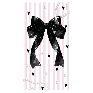 Faixa Lateral Sublimado - Laços Rosa E Preto