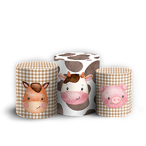 Trio Cilindro Sublimado Vest Facil - Fazendinha