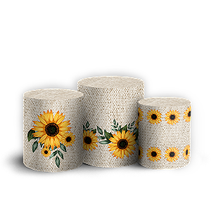 Trio Cilindro Sublimado Vest Facil - Girassol Floral