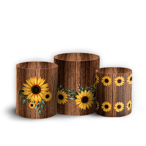 Trio Cilindro Sublimado Vest Facil - Girassol Floral