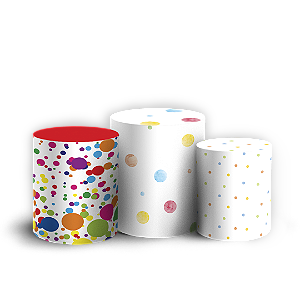 Trio Cilindro Sublimado Vest Facil - Bolinhas