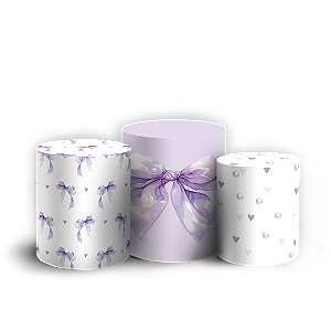 Trio Cilindro Sublimado Vest Facil - Laços Lilas
