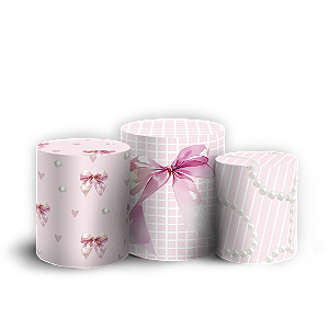 Trio Cilindro Sublimado Vest Facil - Laços Rosa
