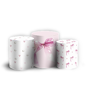 Trio Cilindro Sublimado Vest Facil - Laços Rosa