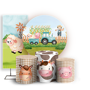 KIT Redondo Trio e Faixa Sublimado - Fazendinha