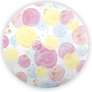 Capa Painel Redondo Sublimado - Bolhas Aquarela