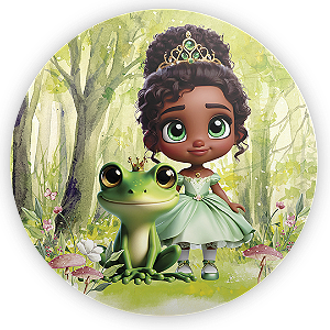 Capa Painel Redondo Sublimado - Princesa Tiana