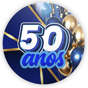 Capa Painel Redondo Sublimado - 50 Anos